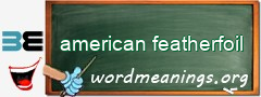 WordMeaning blackboard for american featherfoil